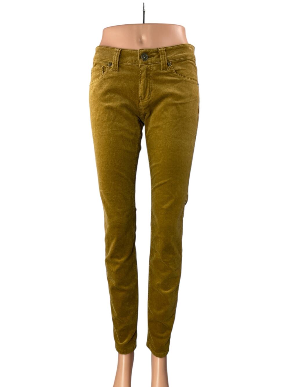 Cabi Umber Womens Mustard Yellow Corduroy Low Rise Skinny Trousers Jeans Pants 2